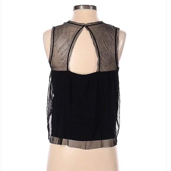 hollister Black Floral Sheer Sleeveless Top Size S - Picture 2 of 3